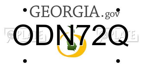 ODN72Q Georgia License Plate