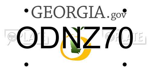 ODNZ70 Georgia License Plate