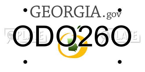 ODO26O Georgia License Plate