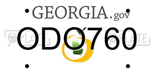 ODO760 Georgia License Plate
