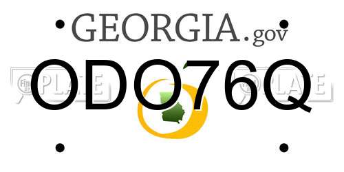 ODO76Q Georgia License Plate