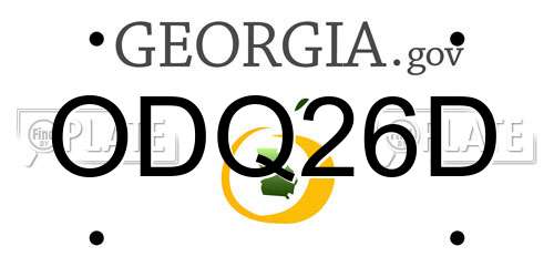 ODQ26D Georgia License Plate