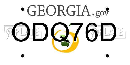 ODQ76D Georgia License Plate