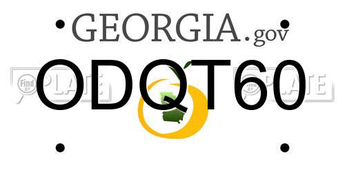 ODQT60 Georgia License Plate