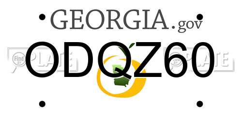 ODQZ60 Georgia License Plate
