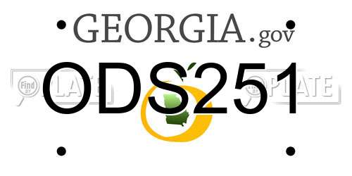 ODS251 Georgia License Plate