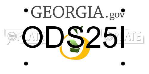 ODS25I Georgia License Plate