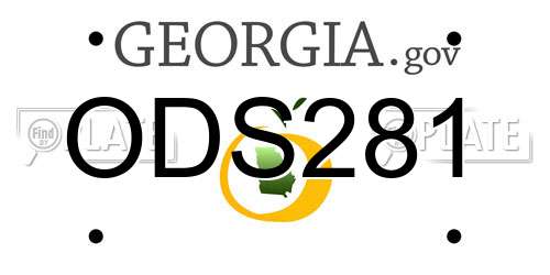ODS281 Georgia License Plate
