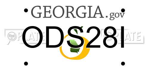 ODS28I Georgia License Plate