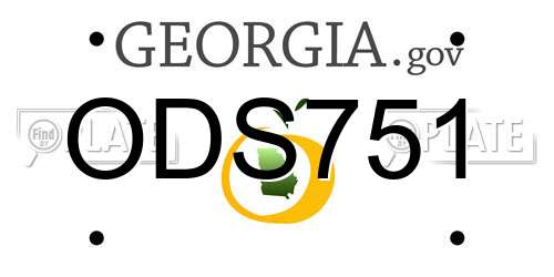ODS751 Georgia License Plate