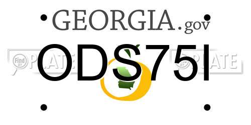 ODS75I Georgia License Plate
