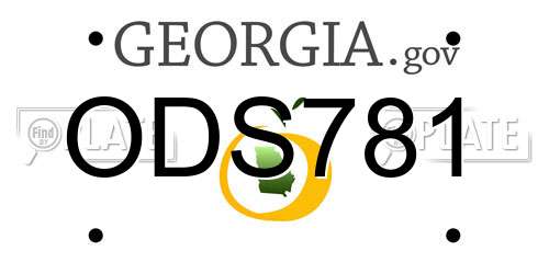ODS781 Georgia License Plate
