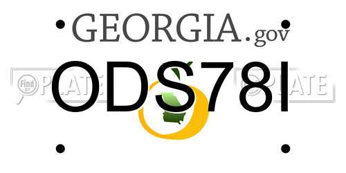 ODS78I Georgia License Plate