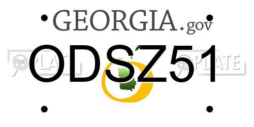 ODSZ51 Georgia License Plate