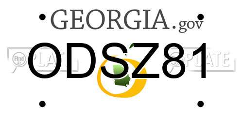 ODSZ81 Georgia License Plate