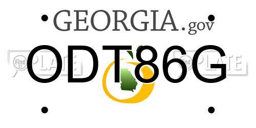 ODT86G Georgia License Plate