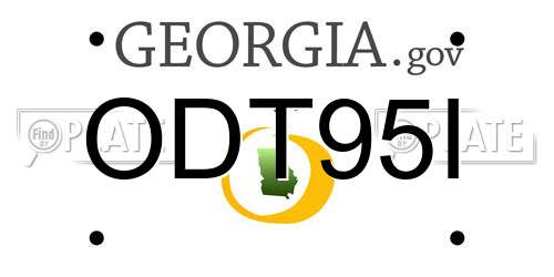 ODT95I Georgia License Plate