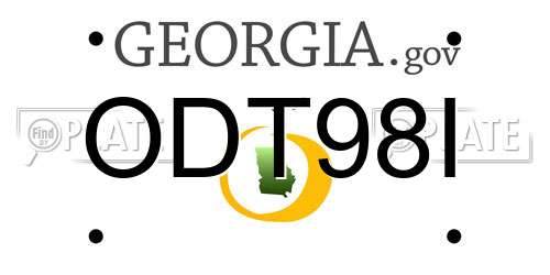 ODT98I Georgia License Plate