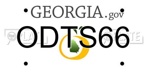 ODTS66 Georgia License Plate