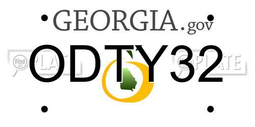 ODTY32 Georgia License Plate