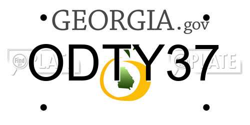 ODTY37 Georgia License Plate
