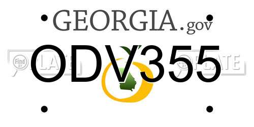 ODV355 Georgia License Plate