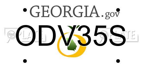 ODV35S Georgia License Plate