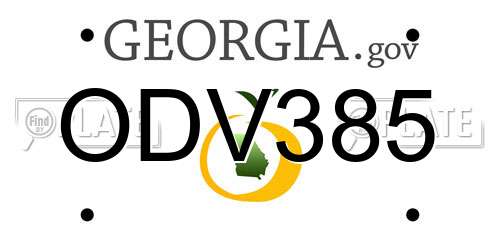 ODV385 Georgia License Plate