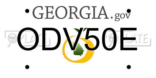 ODV50E Georgia License Plate