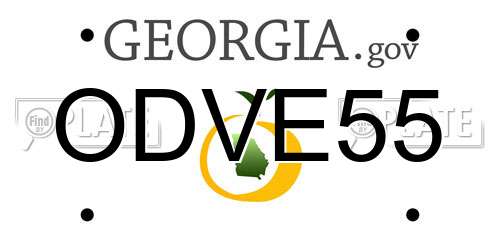 ODVE55 Georgia License Plate