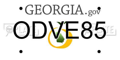 ODVE85 Georgia License Plate