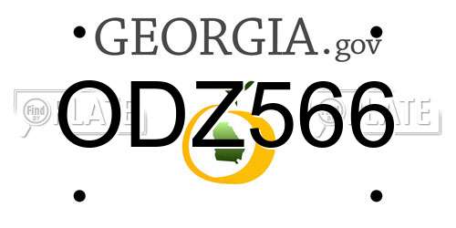 ODZ566 Georgia License Plate