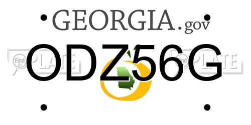 ODZ56G Georgia License Plate