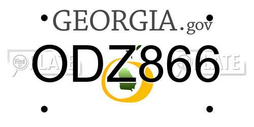 ODZ866 Georgia License Plate