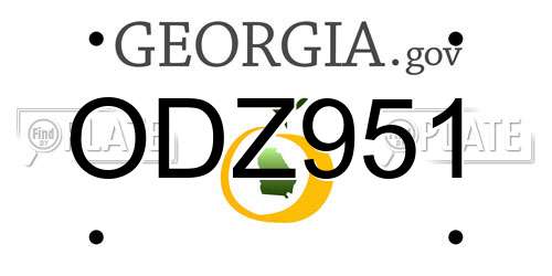 ODZ951 Georgia License Plate