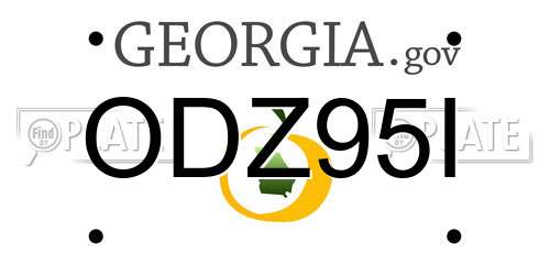 ODZ95I Georgia License Plate