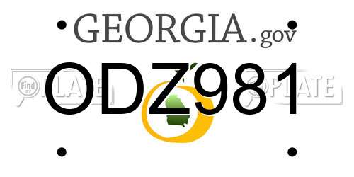 ODZ981 Georgia License Plate