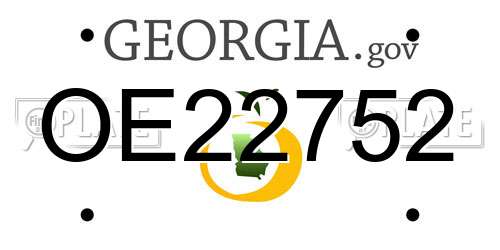 OE22752 Georgia License Plate
