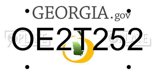 OE2T252 Georgia License Plate