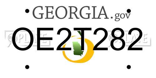 OE2T282 Georgia License Plate
