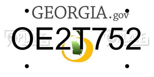 OE2T752 Georgia License Plate
