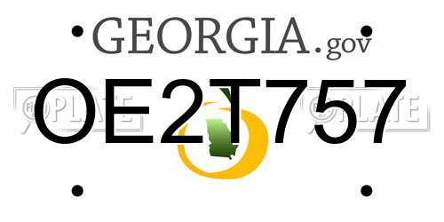 OE2T757 Georgia License Plate
