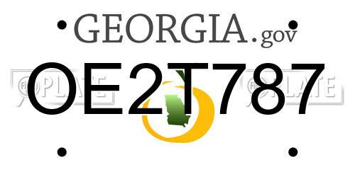 OE2T787 Georgia License Plate