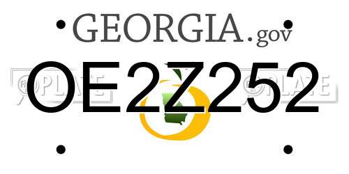 OE2Z252 Georgia License Plate