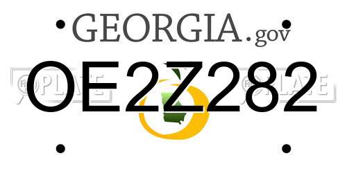 OE2Z282 Georgia License Plate