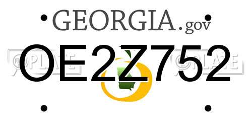 OE2Z752 Georgia License Plate