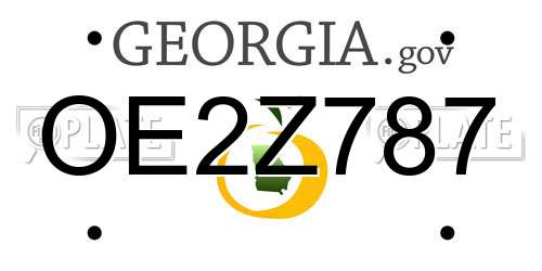 OE2Z787 Georgia License Plate