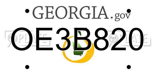 OE3B820 Georgia License Plate