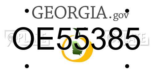 OE55385 Georgia License Plate