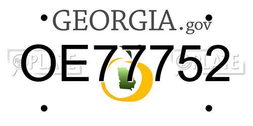 OE77752 Georgia License Plate